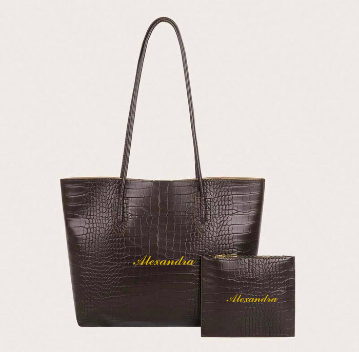 Crocodile Shoulder Tote  Bag Travellers Hat Boutique