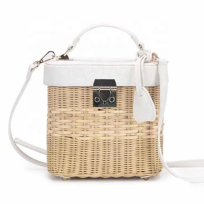 Crossbody Rattan Box - Travellers Hat Boutique