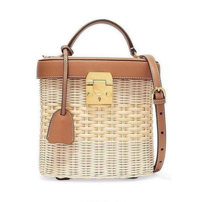 Crossbody Rattan Box - Travellers Hat Boutique