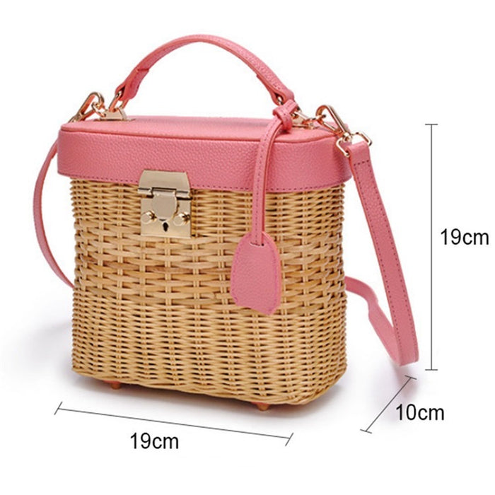 Crossbody Rattan Box - Travellers Hat Boutique