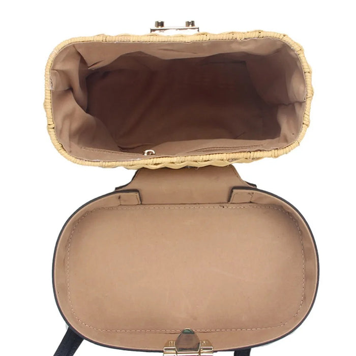 Crossbody Rattan Box - Travellers Hat Boutique
