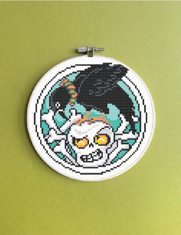 Crow & Bones Counted Cross Stitch Leaflet