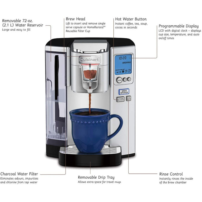 CUISINART - Premium Single Serve Coffeemaker - Refurbished with Cuisinart warranty - SS-10C