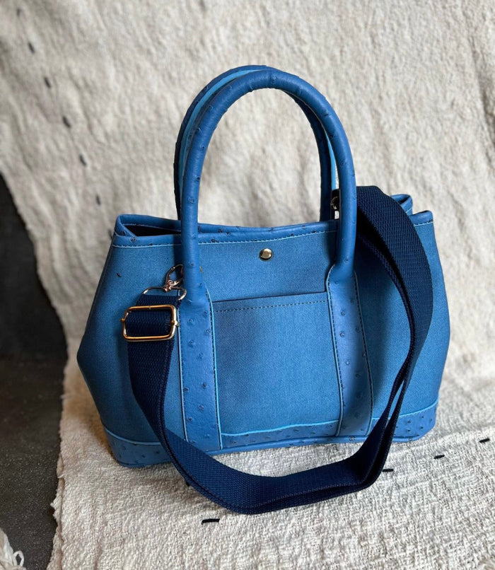 SMALL 32CM / DENIM WITH OSTRICH