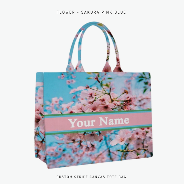 Custom Stripe Canvas Tote Bag Travellers Hat Boutique
