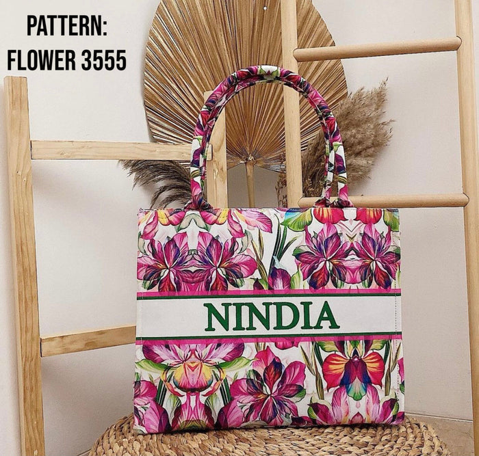 Custom Stripe Canvas Tote Bag Travellers Hat Boutique