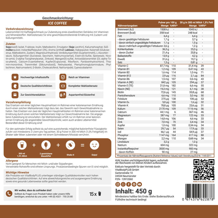 Produktetikette vom DailyShake Ice Coffee