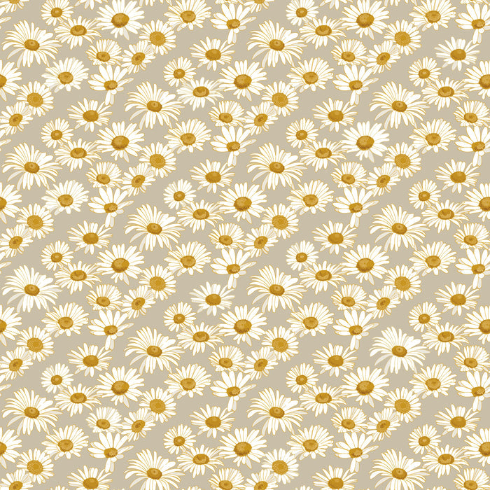 An up close swatch of Tempaper's Daisies Peel And Stick Wallpaper By Novogratz.