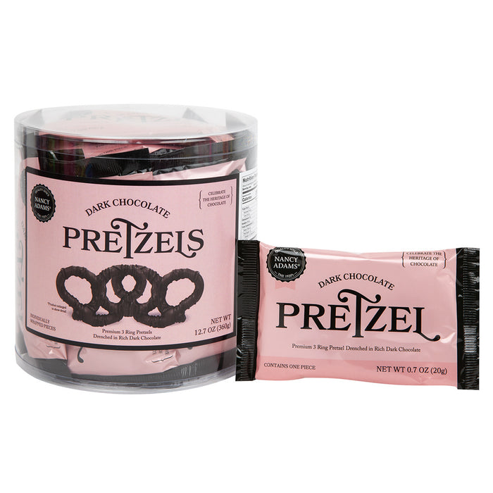 Dark Chocolate Pretzel Candy Single Serve Tubs - 12 Count
