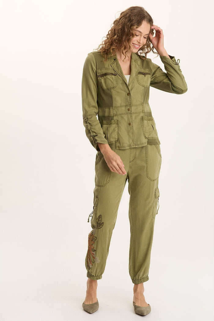 XCVI Darri Embroidered Pull-on Soft Twill Jogger