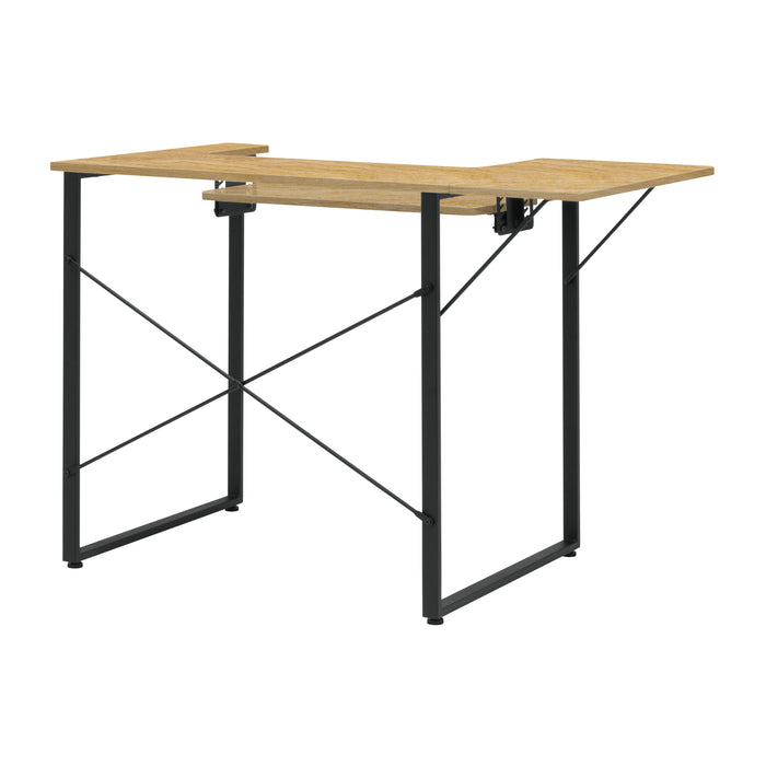Dart Sewing Machine Table with Folding Top and Height Adjustable Platform Graphite/Ashwood 13406