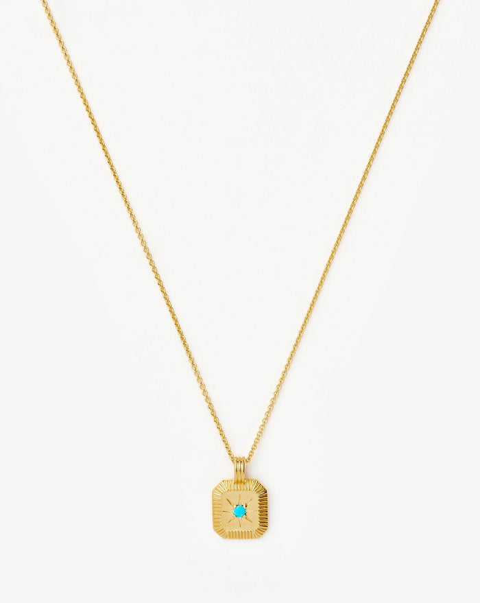 Star Ridge Birthstone Pendant Necklace | 18k Gold Vermeil/Dyed Turquoise Magnesite Necklaces Missoma