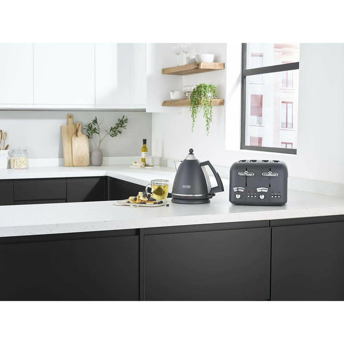 DeLonghi Argento Silva 1800W 4 Slice Toaster - Grey | CT04.GY (7105842872508)