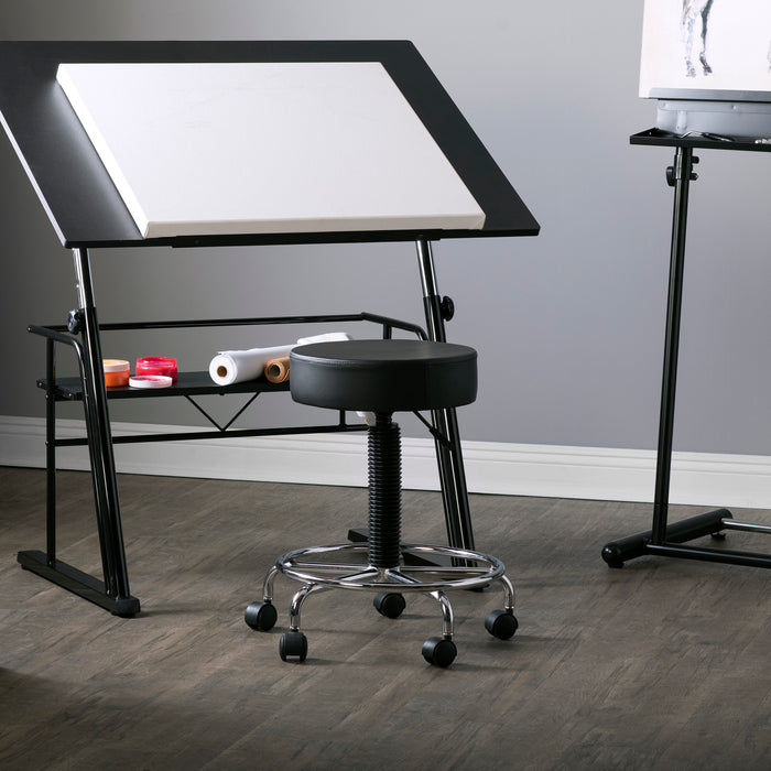 Deluxe Padded Height Adjustable Stool, Black 13175