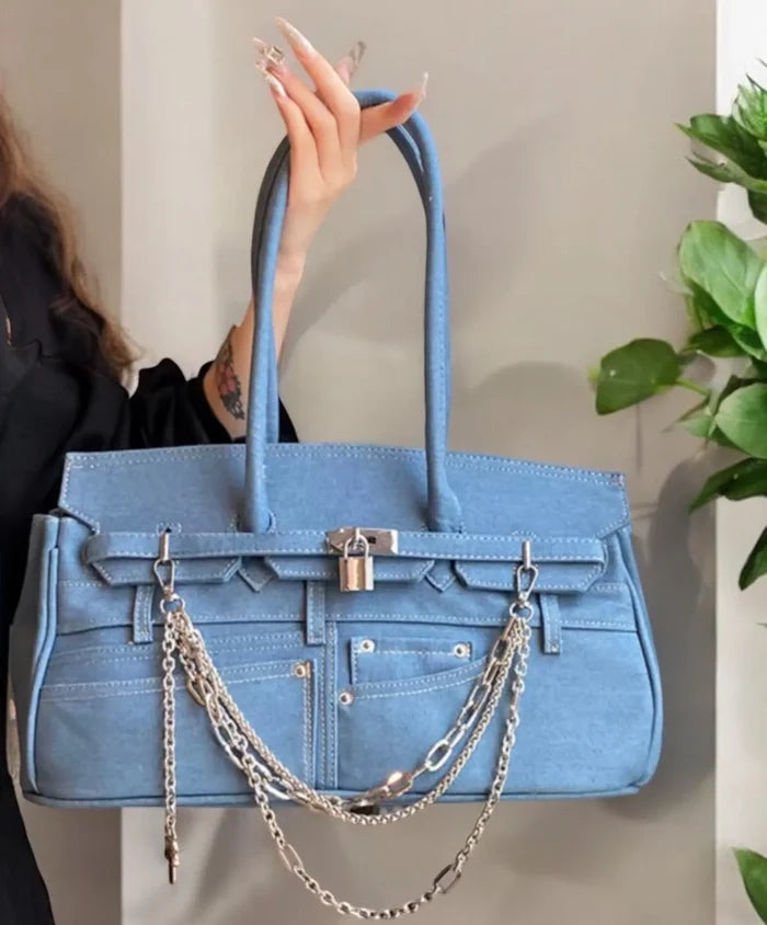 Denim Birkin Handbag