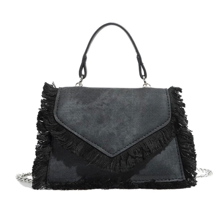 Denim Tassel Handbag Travellers Hat Boutique