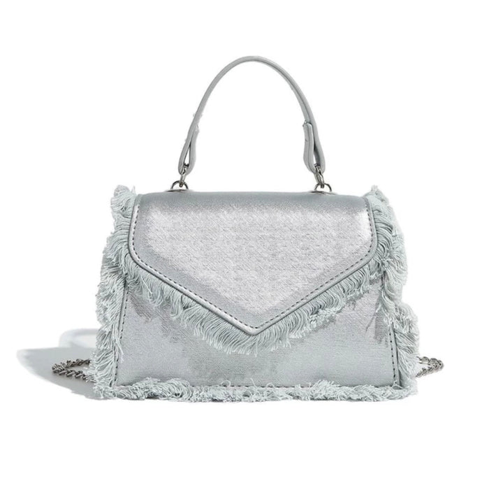 Denim Tassel Handbag Travellers Hat Boutique