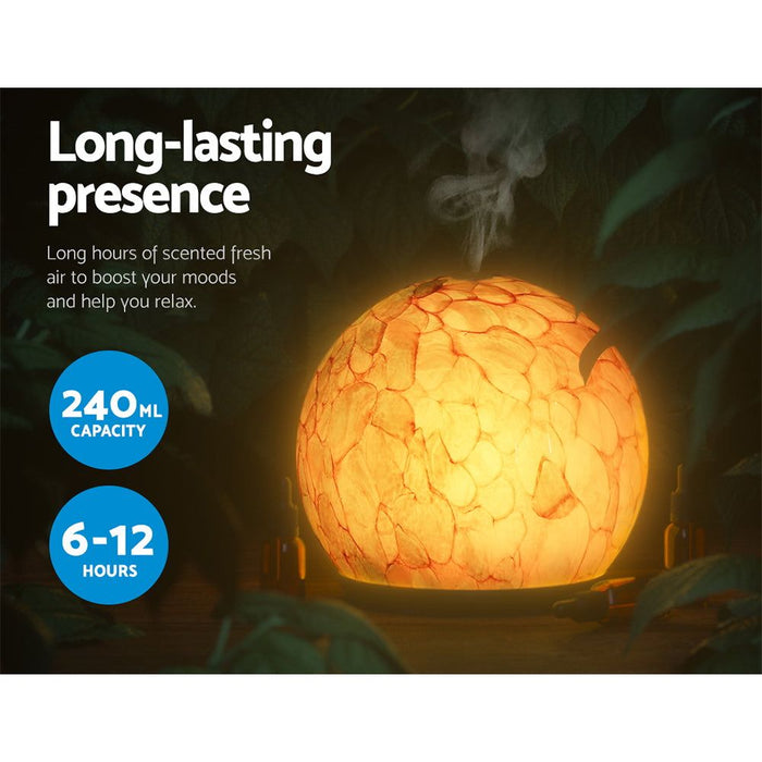 Devanti 240ml Aroma Diffuser LED Light Glass Essential Oil -Home Living Store - -