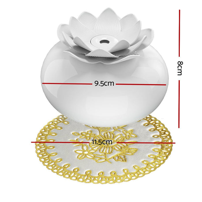Devanti Aromatherapy Diffuser Aroma Ceramic Essential Oils Air Humidifier Lotus -Home Living Store - -