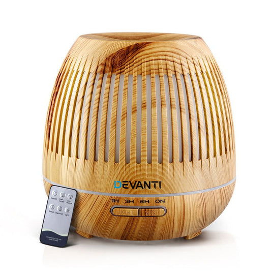 Devanti Aromatherapy Diffuser Aroma Essential Oils Air Humidifier LED Light 400ml -Home Living Store - -