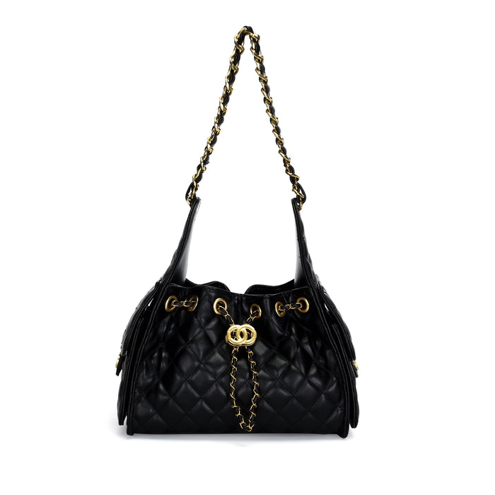 Diamond Grid Bucket Bag