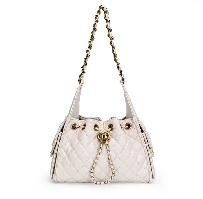 Diamond Grid Bucket Bag