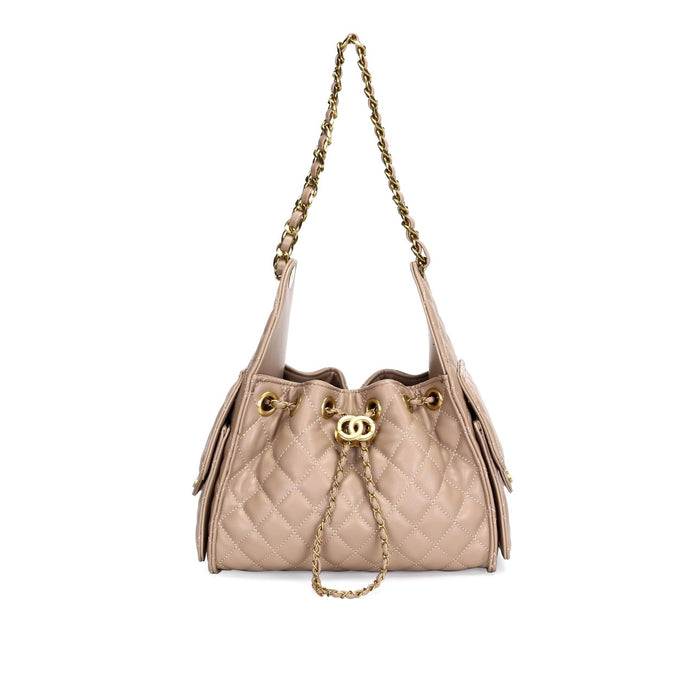 Diamond Grid Bucket Bag