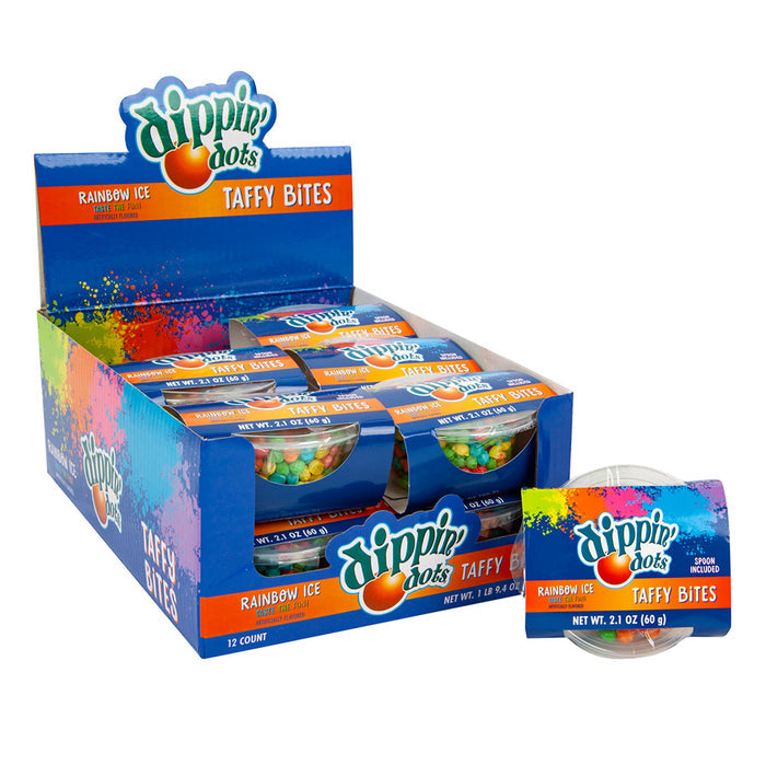 Dippin' Dots Rainbow Ice Taffy Bites Candy - 12 Count
