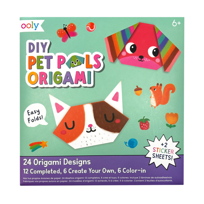 Front of packaging of OOLY DIY Pet Pals Origami Activity Kit