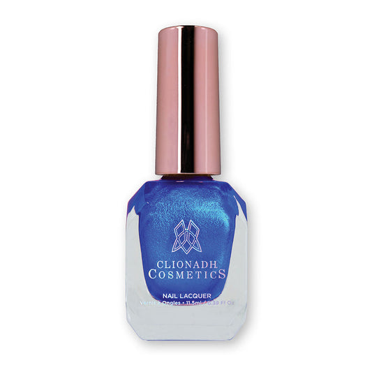 Bottle of nail polish containing Don't Open Inside! Nail Lacquer bottle on white background.