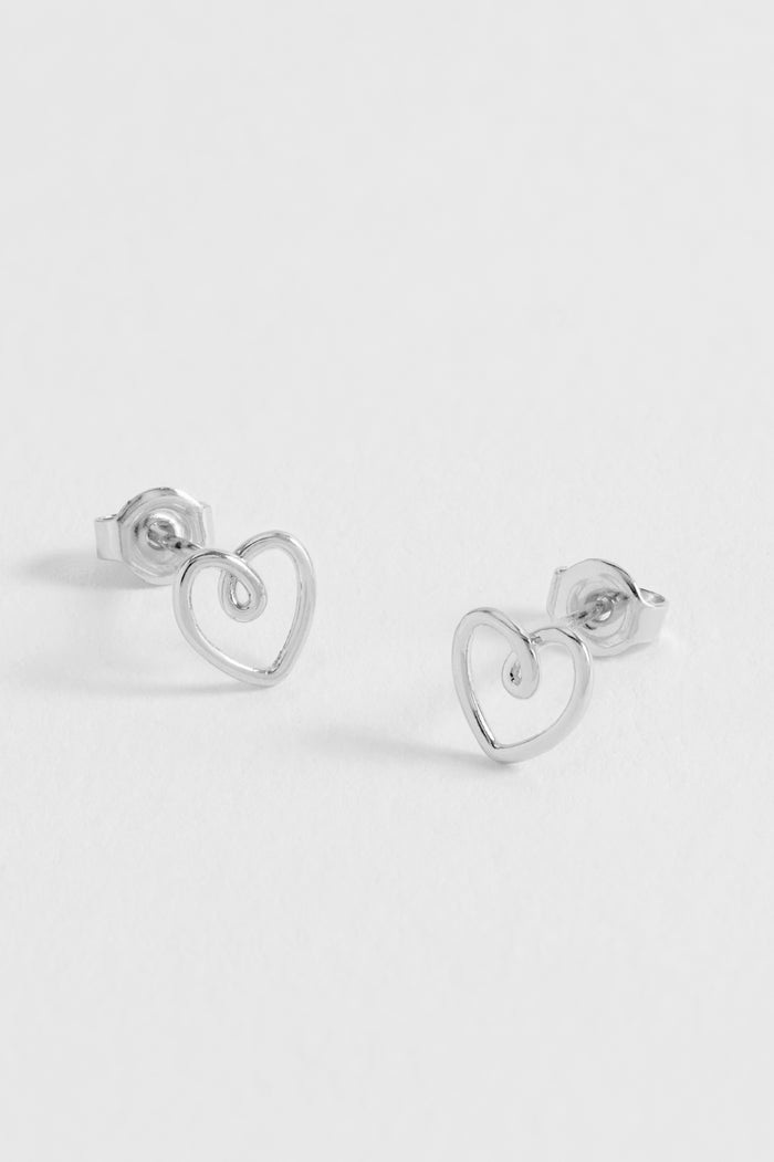 Doodle Heart Stud Earrings