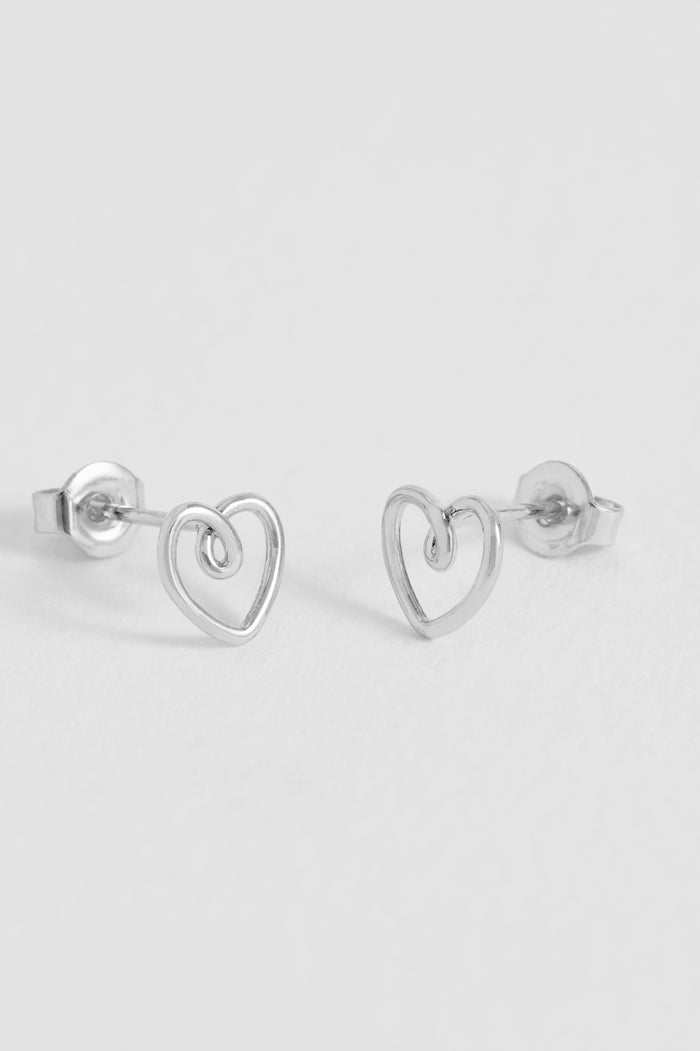 Doodle Heart Stud Earrings