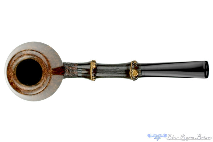 Blue Room Briars is proud to present this Doug Finlay Pipe Partial Blast Rhodesian with Dark Bamboo