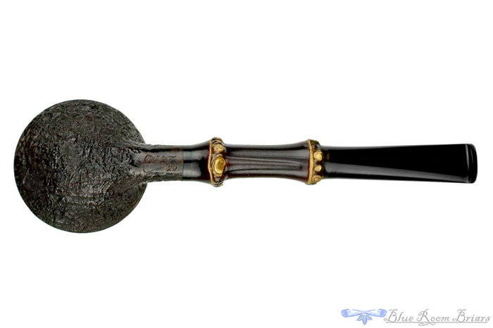 Blue Room Briars is proud to present this Doug Finlay Pipe Partial Blast Rhodesian with Dark Bamboo