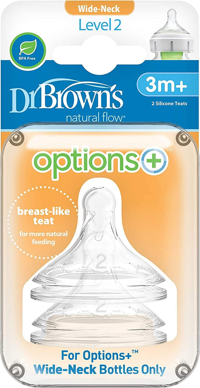 Dr. Brown`s Natural Flow Level 2 Wide Neck Nipple - 7223931748