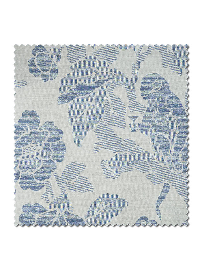 Drunken Monkey 'China Blue' Recycled Velvet Sample