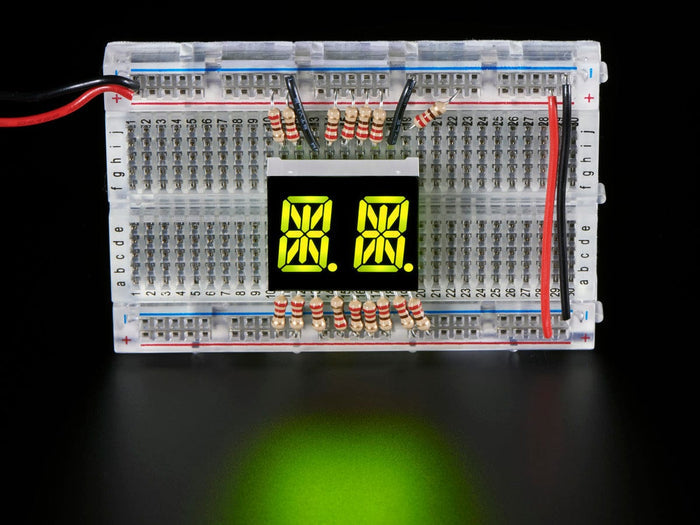 Dual Alphanumeric Display - Yellow-Green 0.54" - Pack of 2 [Discontinued] by Adafruit - The Pi Hut
