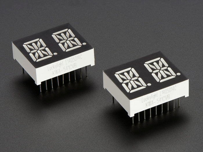 Dual Alphanumeric Display - Yellow-Green 0.54" - Pack of 2 [Discontinued] by Adafruit - The Pi Hut
