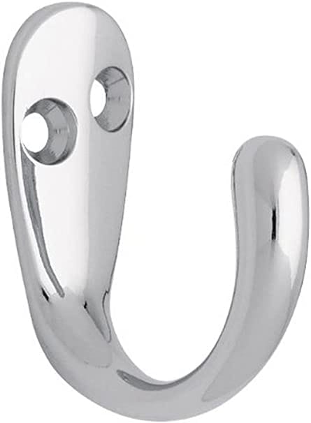 Durable, Elegant, Chrome Single Clothing Hook with Screws, Ideal for use in bedrooms, bathrooms and closets - CHGM086 ebuystt
