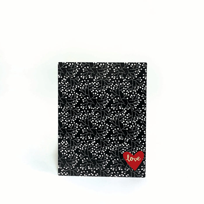 Easel w/ Kickstand 8.5x6.5 Black/White Berries Pattern