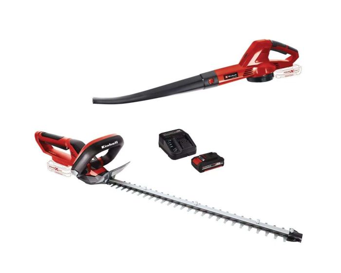 Einhell Power X-Change 18v 55cm Cordless Hedgetrimmer & Blower Kit