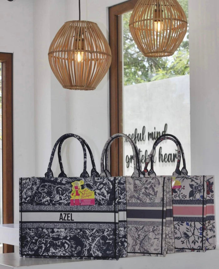 Embroidered Book Tote - Travellers Hat Boutique