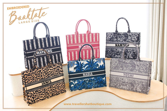 Embroidered Book Tote - Travellers Hat Boutique