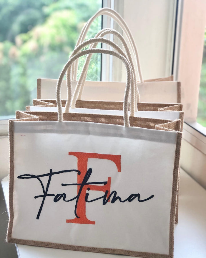 Embroidered Linen Tote - Travellers Hat Boutique