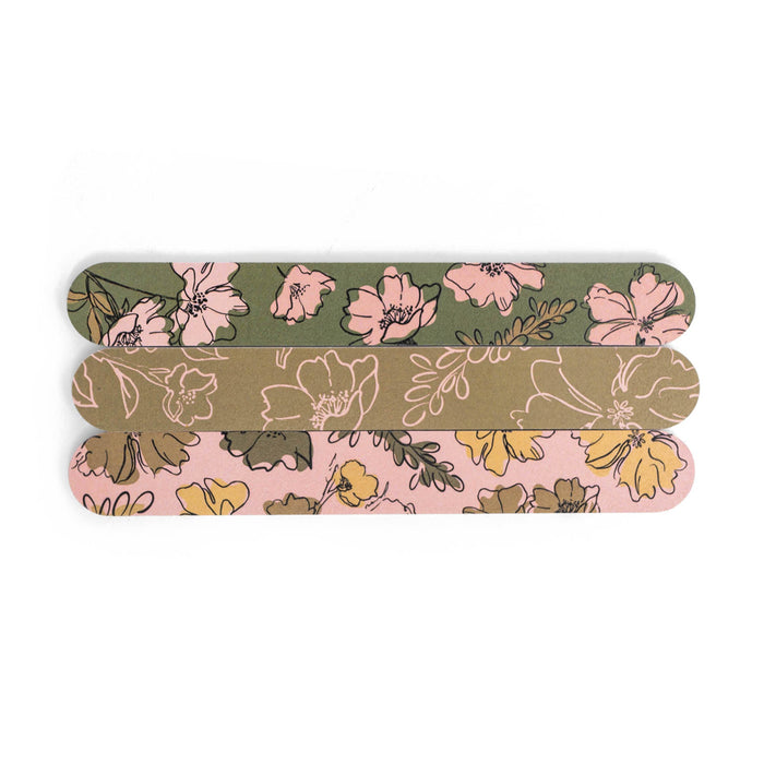 Emery Board Set: Wild Blossom Olive/Pink