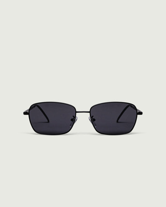 Charcoal::Emman Sunglasses rectangle black metal front