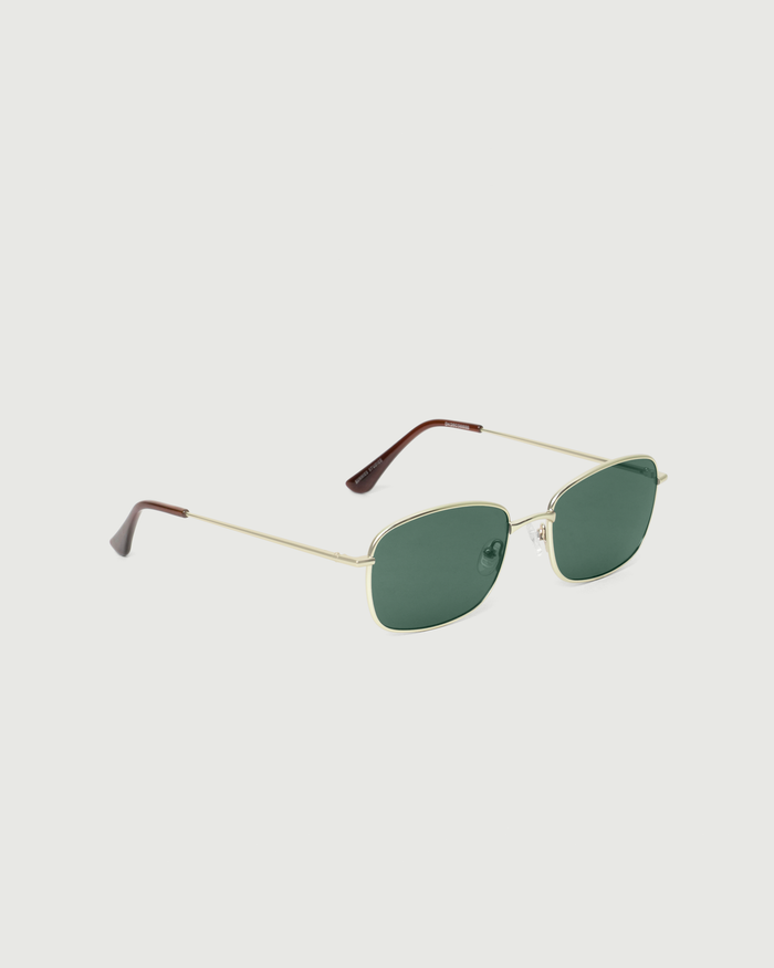 White-Gold::Emman Sunglasses rectangle Gold metal front diagonal