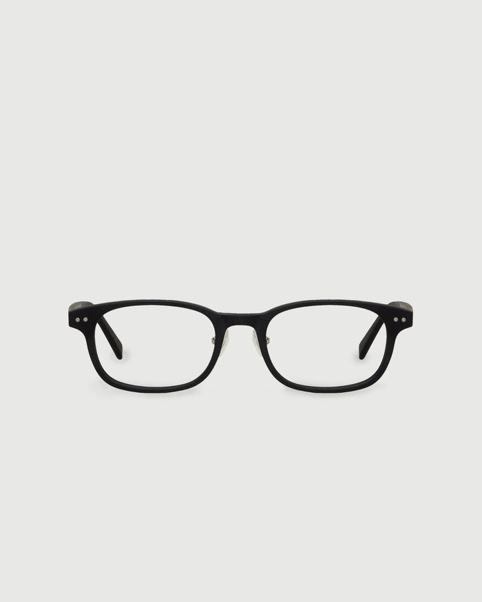 Charcoal::Ernest Eyeglasses rectangle black acetate front