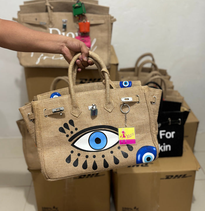 Evil Eye Jute Bag