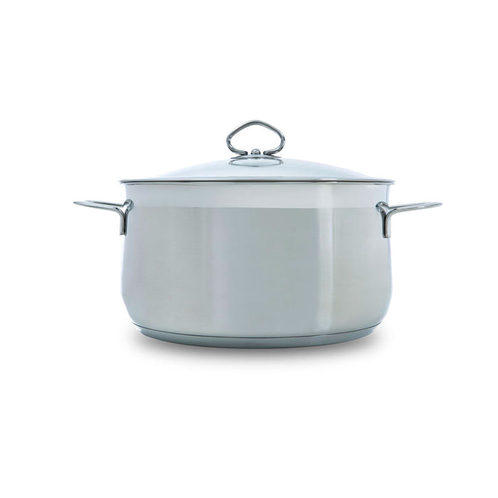 Excellent soeppan 24 cm 5 liter zilver vooraanzicht